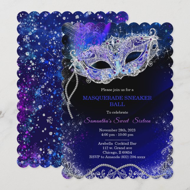 Personalised  Masquerade Sneaker Ball Template (Front/Back)