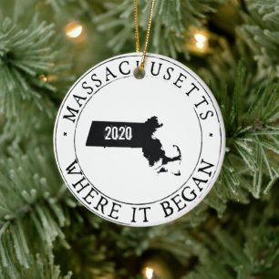 Personalised Massachusetts Ornament