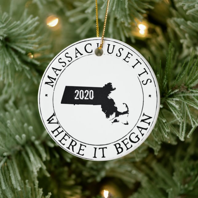 Personalised Massachusetts Ornament (Tree)