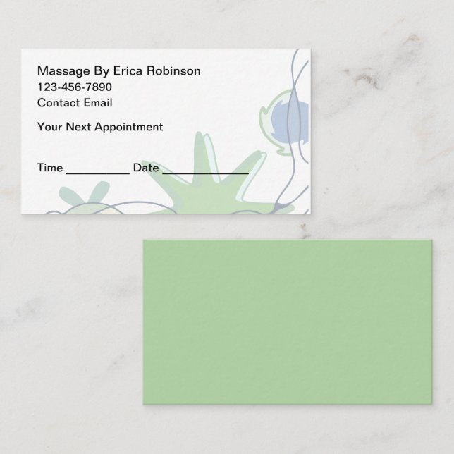 Personalised Massage Custom Appointment Cards (Front/Back)