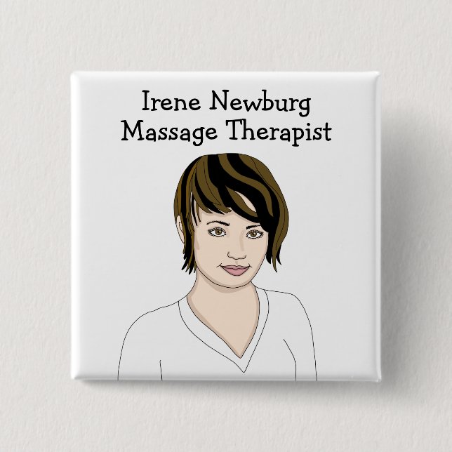 Personalised Massage Therapist Identification     15 Cm Square Badge (Front)