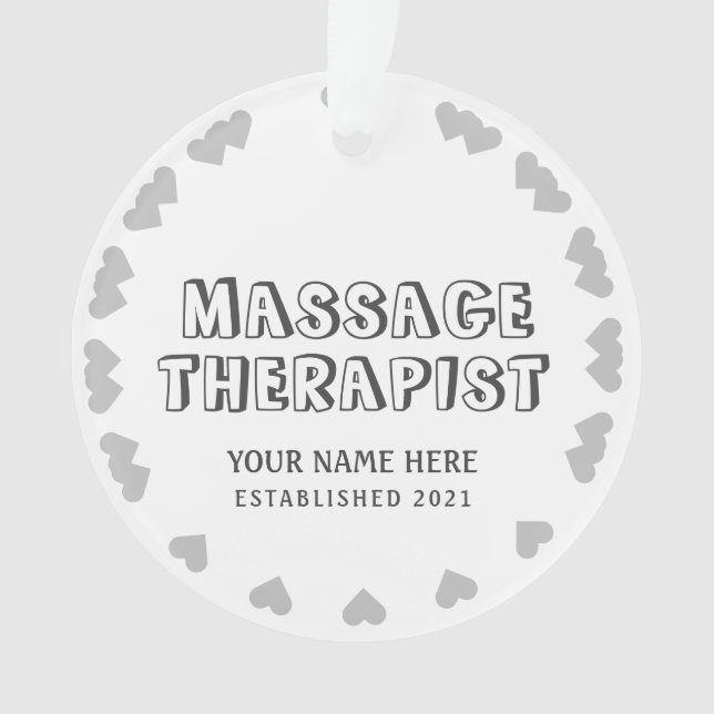 Personalised Massage Therapist Ornament (Front)