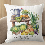 Personalised Master Gardener Cushion<br><div class="desc">This beautiful pillow is the perfect way to show your love of gardening and your sense of humour. The pillow features a hand-lettered design that says "Master Gardener" and your name, and it is also decorated with a watercolor illustration of plants and vegetables. Whether you're a fan of growing flowers,...</div>
