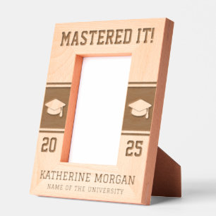 Personalised Masters Degree Graduation  Etched Frames