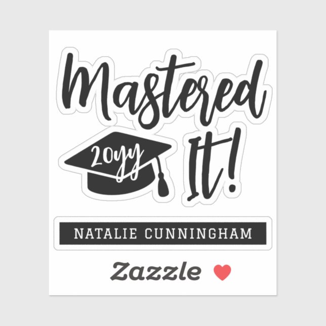 Personalised Masters Degree Graduation Mastered It (Sheet)