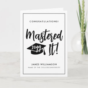 Personalised Masters Degree Graduation Mastered It Card