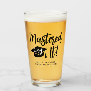 Personalised Masters Degree Graduation Mastered It Glass