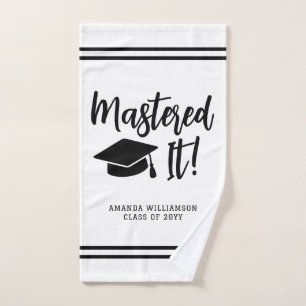 Personalised Masters Degree Graduation Mastered It Hand Towel