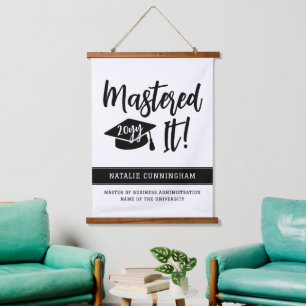 Personalised Masters Degree Graduation Mastered It Hanging Tapestry
