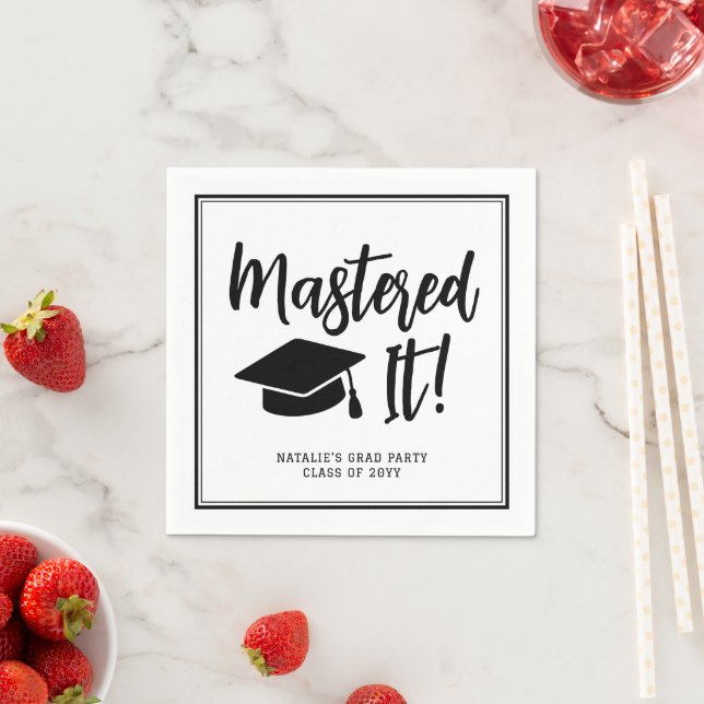 Personalised Masters Degree Graduation Mastered It Napkin (Insitu)