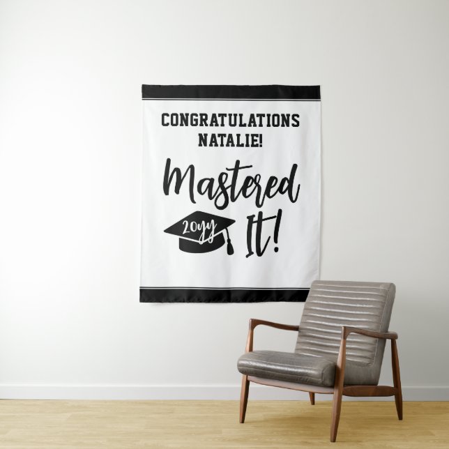 Personalised Masters Degree Graduation Mastered It Tapestry (In Situ)