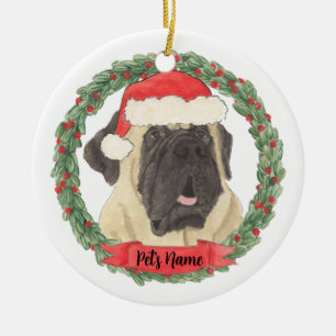 Personalised Mastiff Ceramic Tree Decoration