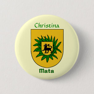 Personalised Mata Historical Shield 6 Cm Round Badge