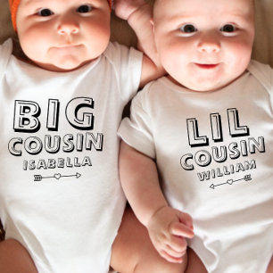 Personalised Matching Big Cousin Baby Bodysuit