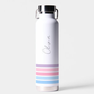 Personalised Matching Colour Strips  Water Bottle