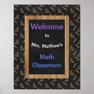 Personalised Math Classroom Poster and Protractors