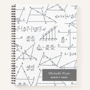 Personalised Math Diagrams Pattern Graph Paper Notebook