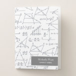 Personalised Math Diagrams Pattern Pocket Folder<br><div class="desc">Purple geometric simple design notebook for engineers,  architects or engineering students with space for the name of the school subject and name you can easily change.</div>