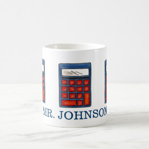 Personalised Math Teacher Calculator School Mug