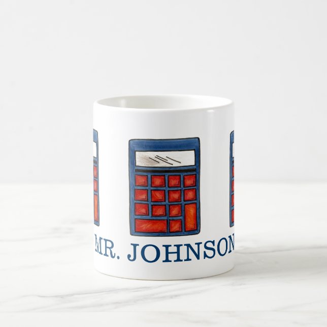 Personalised Math Teacher Calculator School Mug (Center)