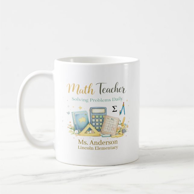 Personalised Math Teacher Gift Coffee Mug (Left)