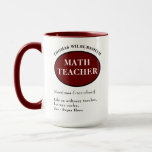 Personalised Math Teacher Mug<br><div class="desc">Funny definition mug with red and black design.</div>