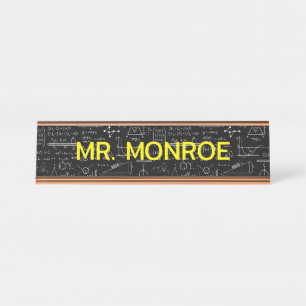 Personalised Math Teacher Name Back To School Desk Name Plate