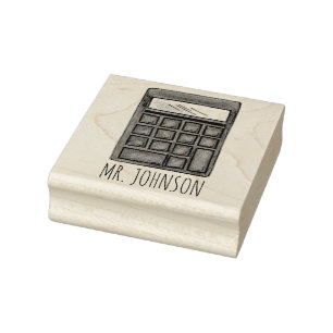 Personalised Math Teacher School Calculator Stamp