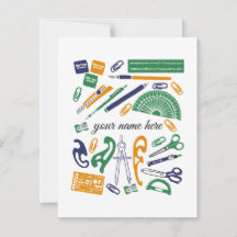 Personalised Math Teacher Stationery Notecards