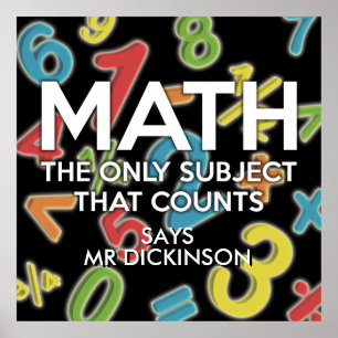 Personalised Math the only subject that counts Poster