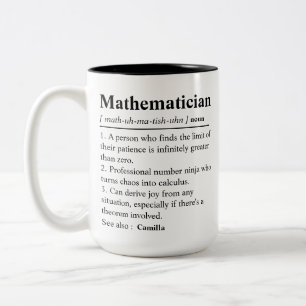Personalised Mathematician Definition, Math teache Two-Tone Coffee Mug