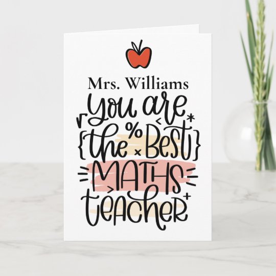 Personalised Maths Teacher Thank You Card | Zazzle.co.uk