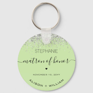 Personalised Matron of Honour Glitter confetti Key Ring