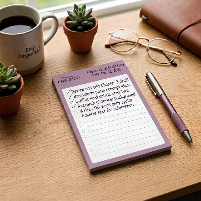 Personalised Mauve Checklist Post-it Notes (Creator Uploaded)