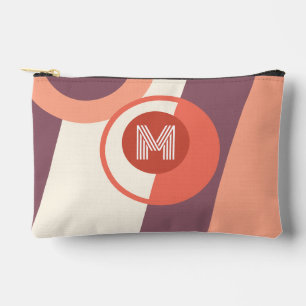 Personalised Mauve Peach Orange Coral Red Retro Accessory Pouch