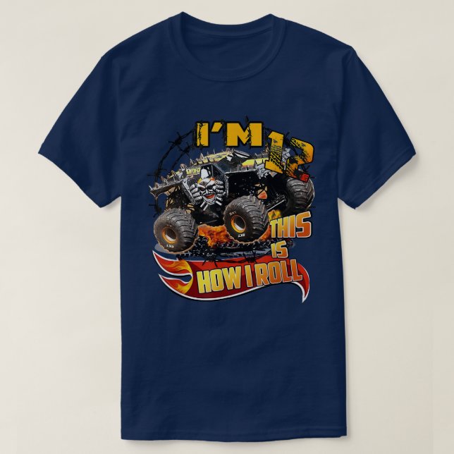 Personalised Max D Monster Truck Birthday  T-Shirt (Design Front)