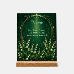 Personalised May Birth Flower Lily of the Valley Acrylic Sign