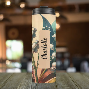 Personalised May Birth Flower Lily of the Valley Thermal Tumbler