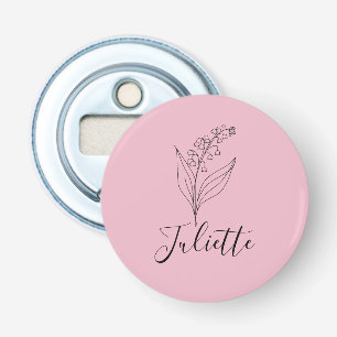 Personalised May Lily of the Valley Birth Flower Bottle Opener