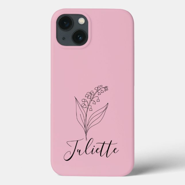 Personalised May Lily of the Valley Birth Flower  Case-Mate iPhone Case (Back)