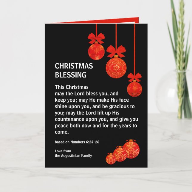 Personalised MAY THE LORD BLESS YOU Christmas Holiday Card (Front)