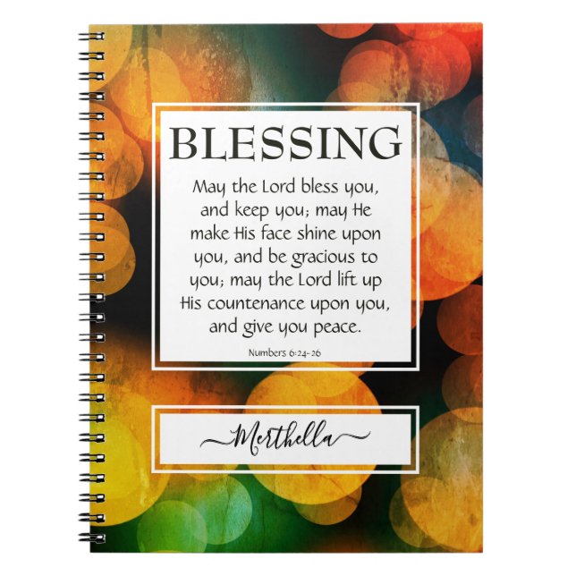 Personalised MAY THE LORD BLESS YOU Prayer Journal (Front)