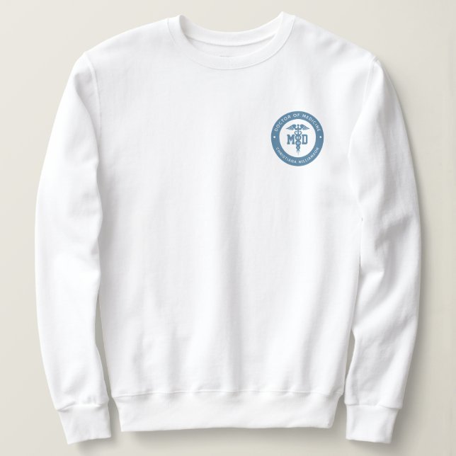 Personalised MD Doctor of Medicine Graduation Sweatshirt (Design Front)