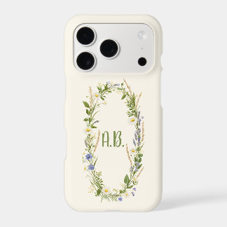 Personalised Meadow Flower Name Frame iPhone Case