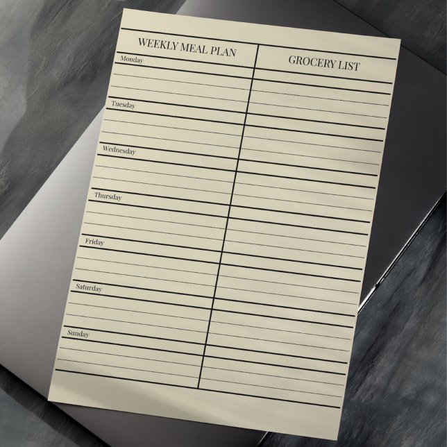 Personalised Meal Planner Grocery Shopping List  Notepad (Creator Uploaded)