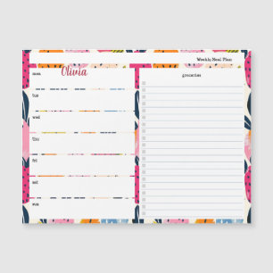 Personalised Meal Planner with Fruit Pattern