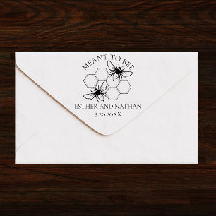 Personalised Meant to Bee Wedding Favour Tag Self-inking Stamp