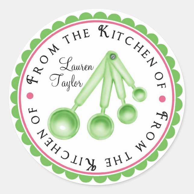 Personalised  Measuring Spoon Kitchen Stickers (Front)
