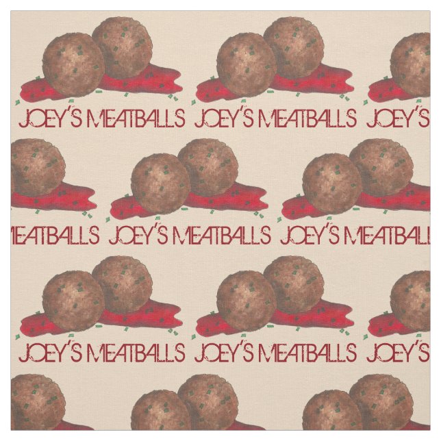 Personalised Meatballs Italian Food Restaurant Fabric (Swatch)