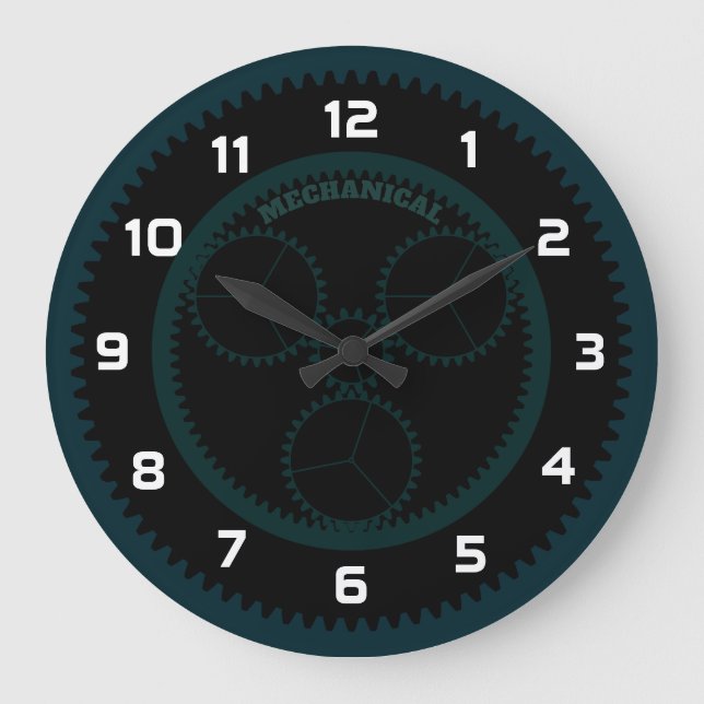 Personalised Mechanical Gear Large Clock (Front)